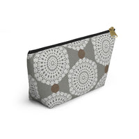 Lace Hexagon Accessory Pouch w T-bottom in Gray